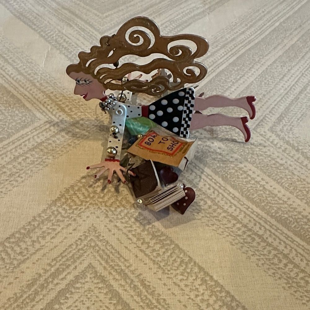 Karen Rossi Born to Shop Flying Ornament